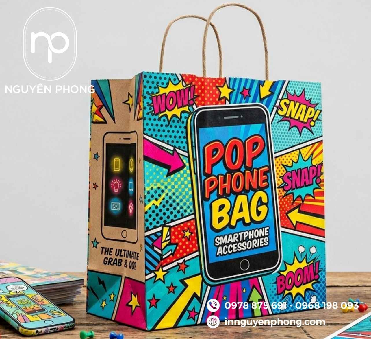 Mẫu túi giấy đựng điện thoại sáng tạo 